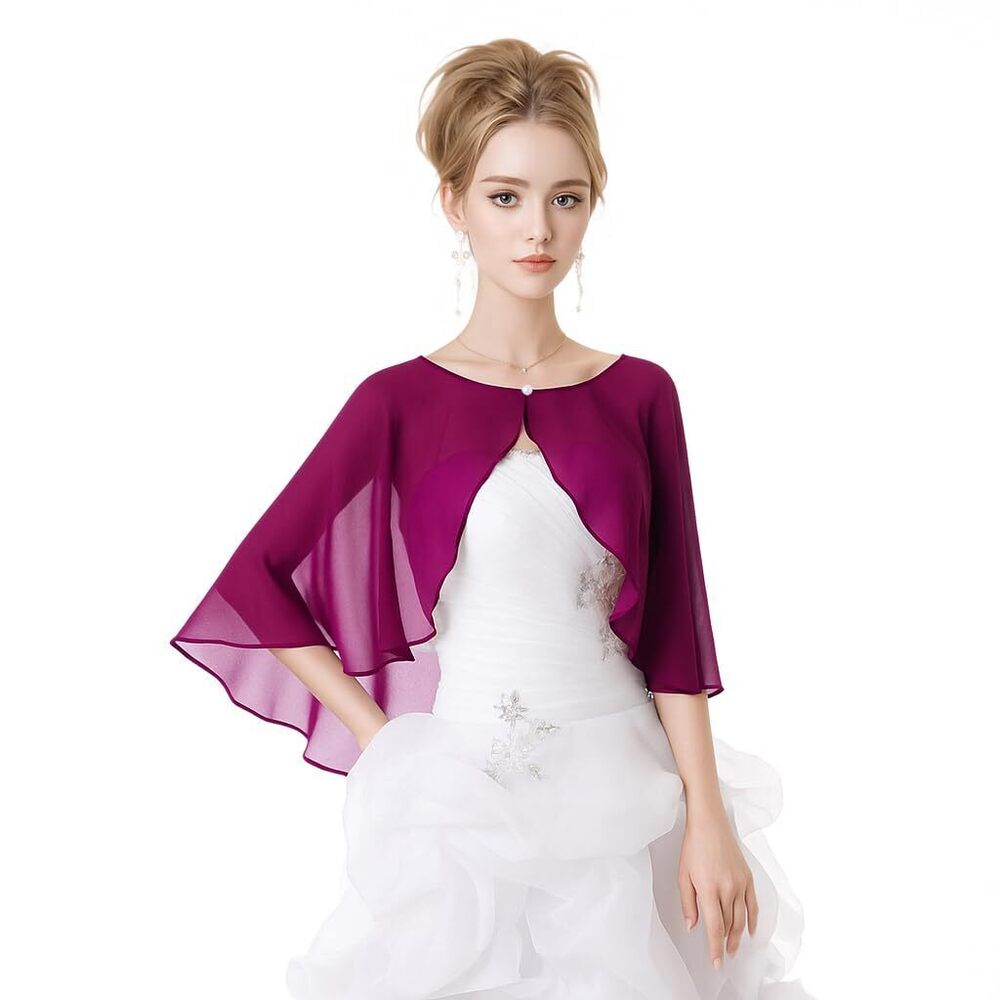 2761 Women's Elegant Chiffon Shawl Wraps Shrug For Evening Dresses Wedding